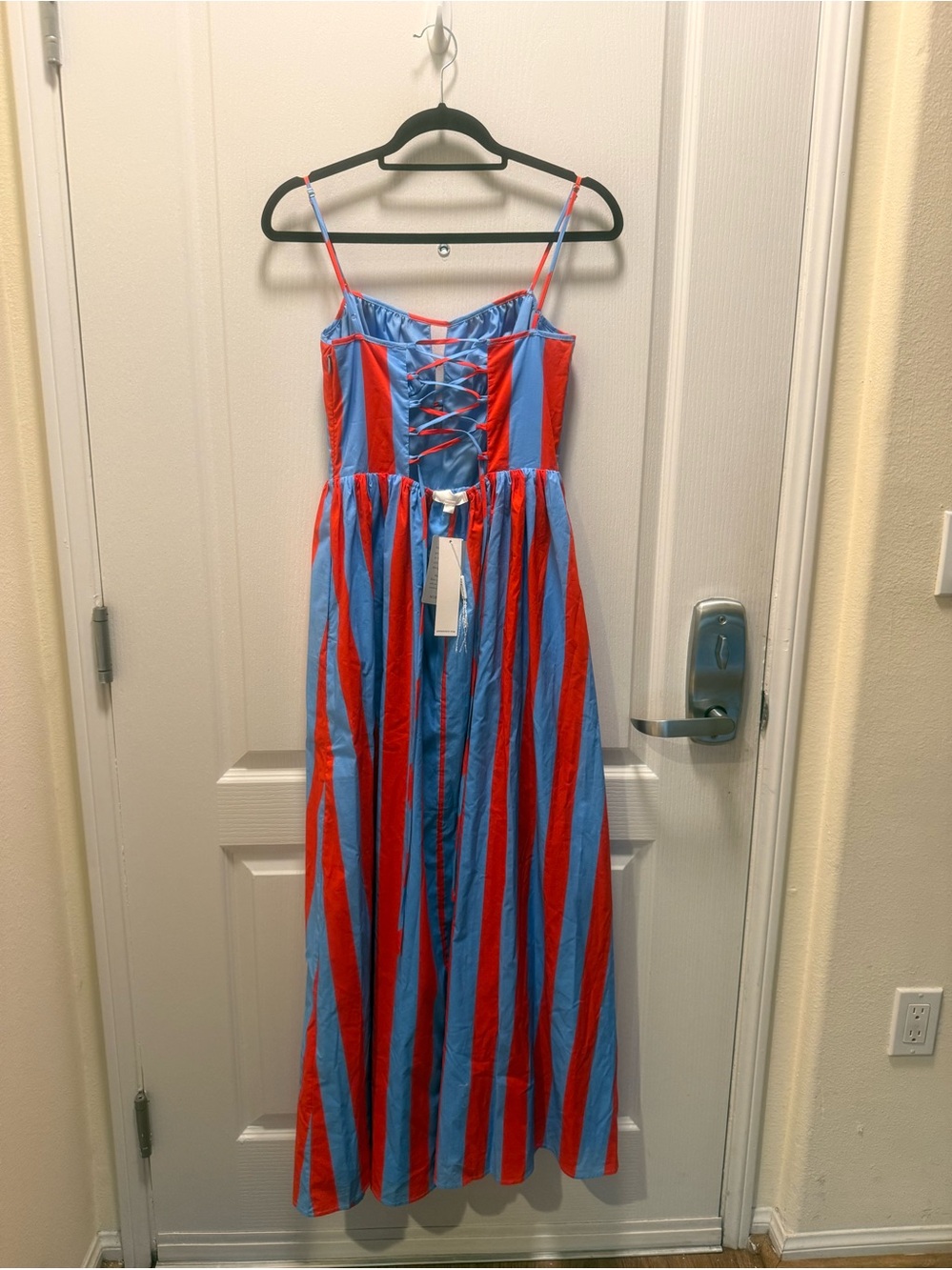 Line & Dot Primo Lace Back Stripe Sleeveless Maxi Dress Size XS NWT - Picture 9 of 9
